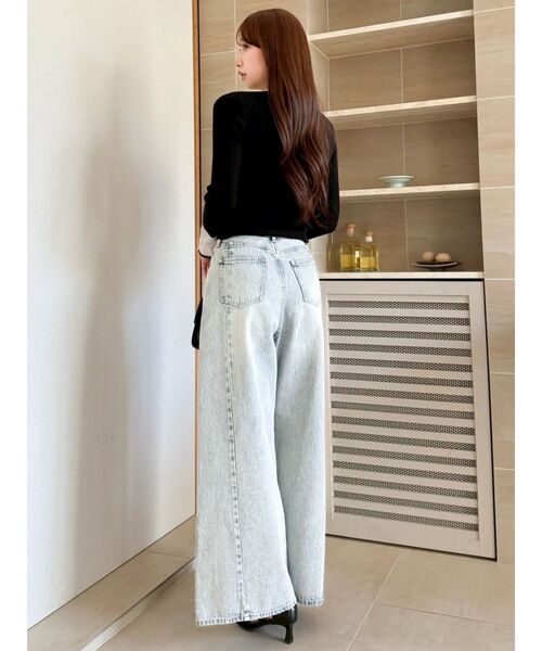 dazzlin（ダズリン）の「ビッグリボンシアーカフスニットトップス（ニット/セーター・レディース・グレー/ブラック/アイボリー/ピンク・FREE）」の18枚目の写真