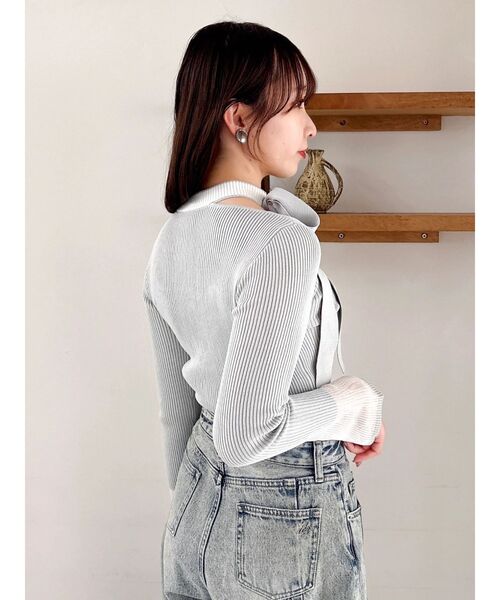 セール】ビッグリボンシアーカフスニットトップス（ニット/セーター