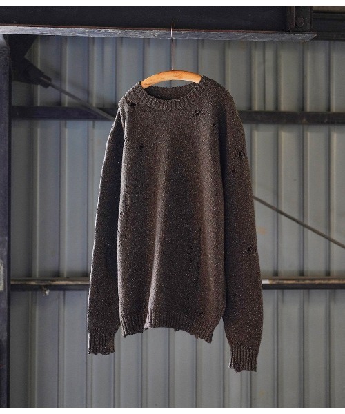 PORT BY ARK（ポートバイアーク）の「PORT BY ARK / ポートバイアーク：Clash Knit：PO18-KN02[COR]（ニット/セーター・メンズ・グレー/ブラック/ブラウン・1/2）」の3枚目の写真