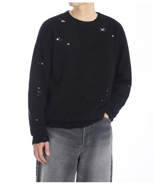 PORT BY ARK（ポートバイアーク）の「PORT BY ARK / ポートバイアーク：Clash Knit：PO18-KN02[COR]（ニット/セーター・メンズ・グレー/ブラック/ブラウン・1/2）」の5枚目の写真