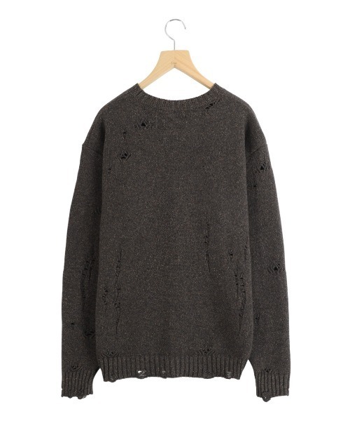 PORT BY ARK（ポートバイアーク）の「PORT BY ARK / ポートバイアーク：Clash Knit：PO18-KN02[COR]（ニット/セーター・メンズ・グレー/ブラック/ブラウン・1/2）」の11枚目の写真
