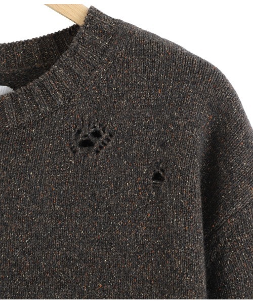 PORT BY ARK（ポートバイアーク）の「PORT BY ARK / ポートバイアーク：Clash Knit：PO18-KN02[COR]（ニット/セーター・メンズ・グレー/ブラック/ブラウン・1/2）」の13枚目の写真