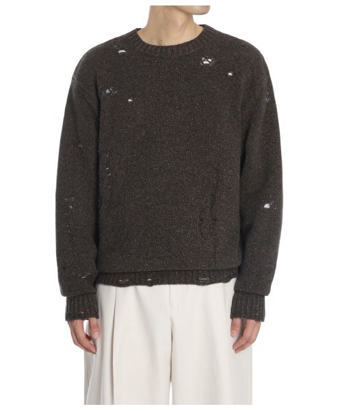 PORT BY ARK（ポートバイアーク）の「PORT BY ARK / ポートバイアーク：Clash Knit：PO18-KN02[COR]（ニット/セーター・メンズ・グレー/ブラック/ブラウン・1/2）」の15枚目の写真