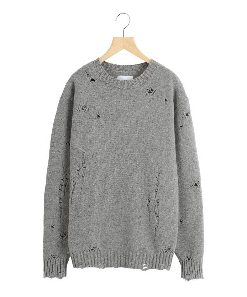 PORT BY ARK（ポートバイアーク）の「PORT BY ARK / ポートバイアーク：Clash Knit：PO18-KN02[COR]（ニット/セーター・メンズ・グレー/ブラック/ブラウン・1/2）」の19枚目の写真