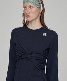 EN OR（エンオール）の「TWIST PULLOVER - NAVY（ニット/セーター）」