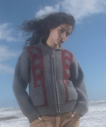 ERTR（イーアールティーアール）の「Space Cow Cowichan Knit Jacket Grey（ニット/セーター）」