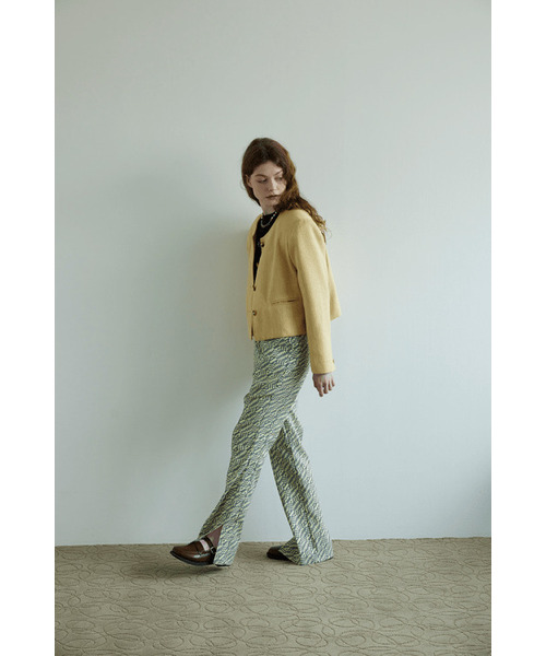 KOOKEESEE(クキシ)の「セミブーツカットラミプリントスリットパンツ_淡い黄色(その他パンツ・レディース・その他・SMALL/MEDIUM)」の11枚目の写真