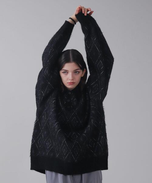 BROWNY（ブラウニー）の「BROWNY/アーガイルニットポロ（ニット/セーター・メンズ・ブラック/ワイン/ネイビー・LARGE/MEDIUM）」の2枚目の写真