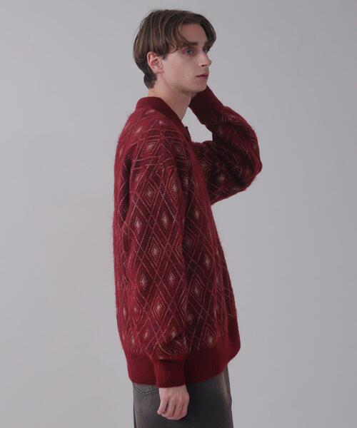 BROWNY（ブラウニー）の「BROWNY/アーガイルニットポロ（ニット/セーター・メンズ・ブラック/ワイン/ネイビー・LARGE/MEDIUM）」の21枚目の写真