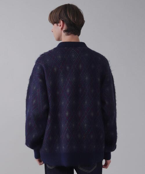BROWNY（ブラウニー）の「BROWNY/アーガイルニットポロ（ニット/セーター・メンズ・ブラック/ワイン/ネイビー・LARGE/MEDIUM）」の11枚目の写真