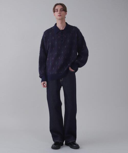BROWNY（ブラウニー）の「BROWNY/アーガイルニットポロ（ニット/セーター・メンズ・ブラック/ワイン/ネイビー・LARGE/MEDIUM）」の13枚目の写真