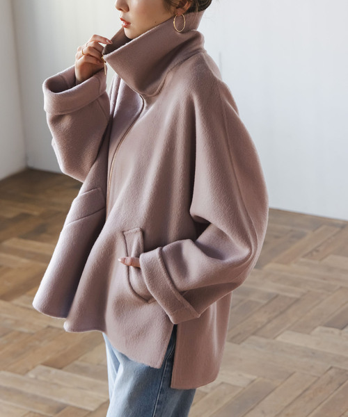 追加》キャメルミックスリバージップコート（その他アウター）｜NOBLE