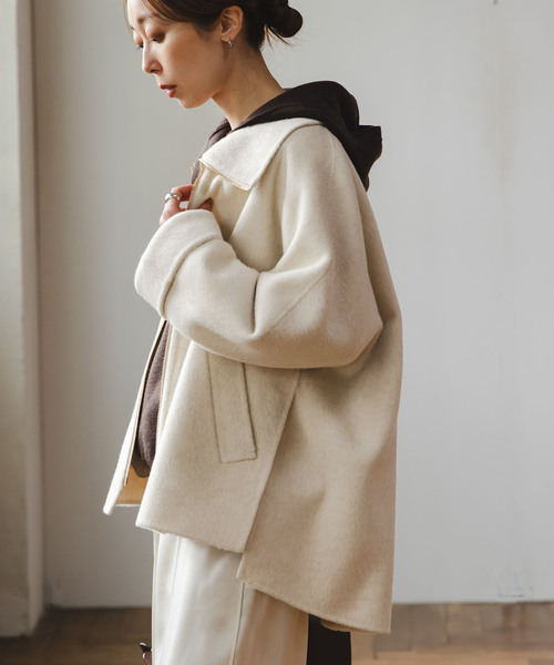 セール】《追加》キャメルミックスリバージップコート（その他アウター