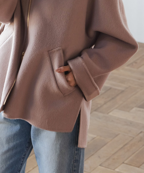 セール】《追加》キャメルミックスリバージップコート（その他アウター