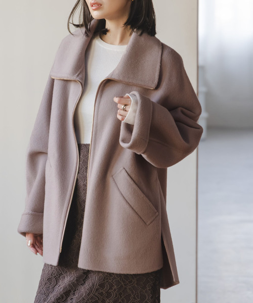 セール】《追加》キャメルミックスリバージップコート（その他アウター