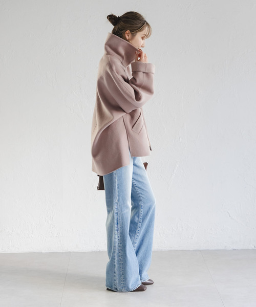 NOBLE キャメルミックスリバージップコート　36サイズ セール】《追加》キャメルミックスリバージップコート（その他アウター