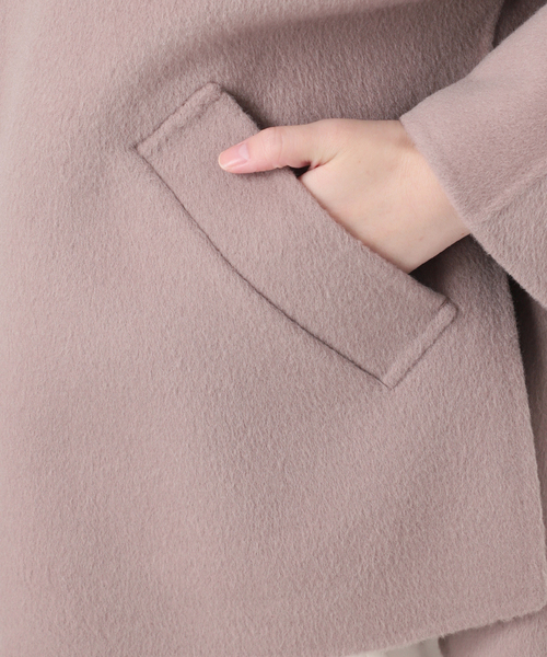 Noble（ノーブル）の「《追加》キャメルミックスリバージップコート（その他アウター・レディース・ホワイト系その他/モカ・36/38）」の12枚目の写真