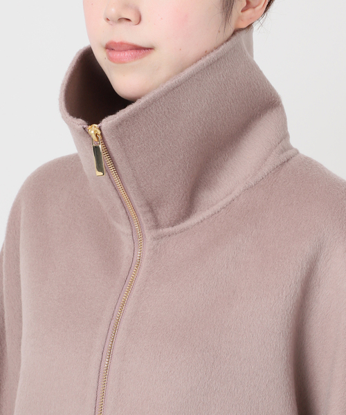 Noble（ノーブル）の「《追加》キャメルミックスリバージップコート（その他アウター・レディース・ホワイト系その他/モカ・36/38）」の5枚目の写真