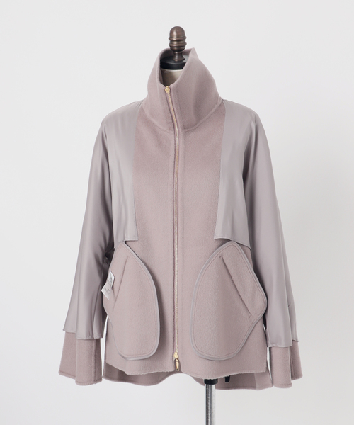 Noble（ノーブル）の「《追加》キャメルミックスリバージップコート（その他アウター・レディース・ホワイト系その他/モカ・36/38）」の7枚目の写真