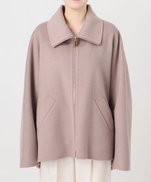 Noble（ノーブル）の「《追加》キャメルミックスリバージップコート（その他アウター・レディース・ホワイト系その他/モカ・36/38）」の3枚目の写真