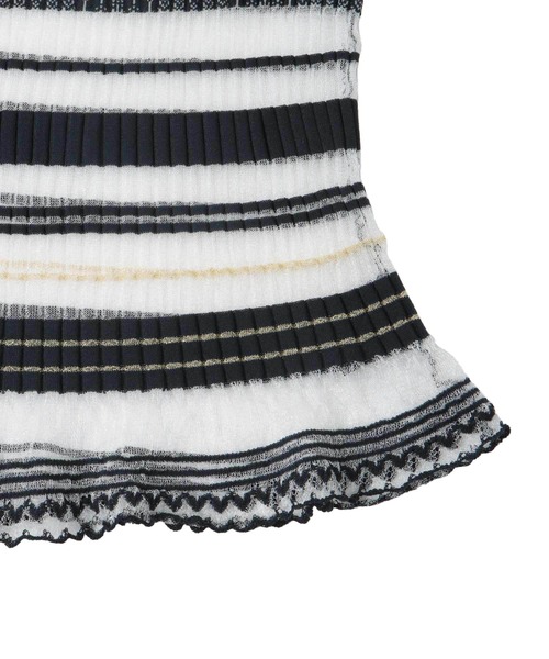 DRESSLAVE(ドレスレイブ)の「sheer shadow border cami(シアーシャドウボーダーキャミソール)(ニット/セーター・レディース・ネイビー/ホワイト・38)」の16枚目の写真