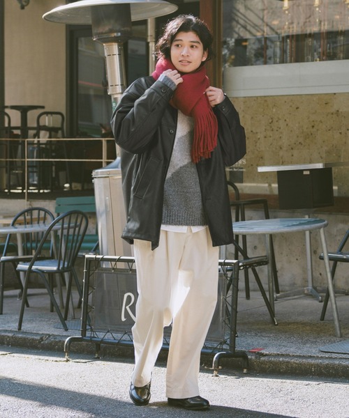 RAGEBLUE（レイジブルー）の「【AIRTHERMAL/エアサーマル】シンセティックレザーカーコート（ステンカラーコート・メンズ・ブラック・LARGE/MEDIUM）」の17枚目の写真