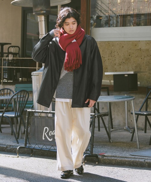 RAGEBLUE（レイジブルー）の「【AIRTHERMAL/エアサーマル】シンセティックレザーカーコート（ステンカラーコート・メンズ・ブラック・LARGE/MEDIUM）」の18枚目の写真