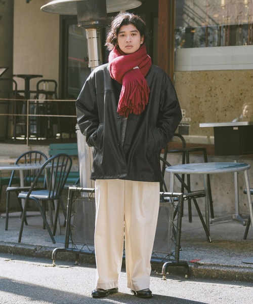 RAGEBLUE（レイジブルー）の「【AIRTHERMAL/エアサーマル】シンセティックレザーカーコート（ステンカラーコート・メンズ・ブラック・LARGE/MEDIUM）」の20枚目の写真