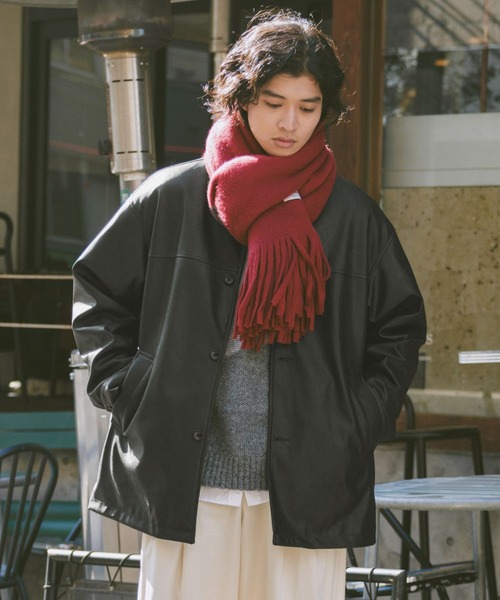 RAGEBLUE（レイジブルー）の「【AIRTHERMAL/エアサーマル】シンセティックレザーカーコート（ステンカラーコート・メンズ・ブラック・LARGE/MEDIUM）」の21枚目の写真