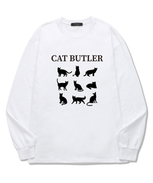 WISSY（ウィッシー）の「CAT BUTLER 長袖Tシャツ (WLS011) ホワイト（Tシャツ/カットソー）」
