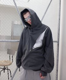 PEACEOFMIND（ピースオブマインド）の「Double-up zipper hood (charcoal)（パーカー）」