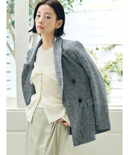 LAGUNAMOON(ラグナムーン)の「ツイードダブルテーラードジャケット(テーラードジャケット・レディース・アイボリー/ブラック・FREE)」の2枚目の写真