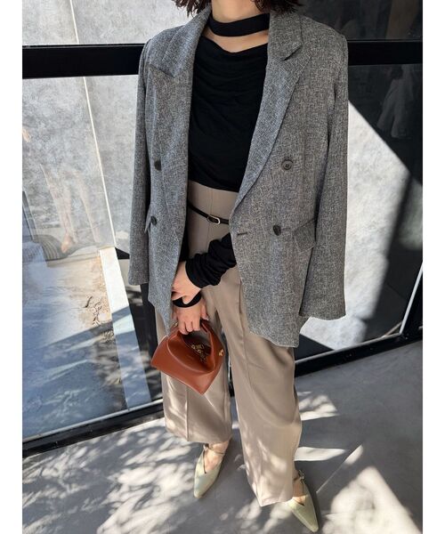 LAGUNAMOON(ラグナムーン)の「ツイードダブルテーラードジャケット(テーラードジャケット・レディース・アイボリー/ブラック・FREE)」の7枚目の写真