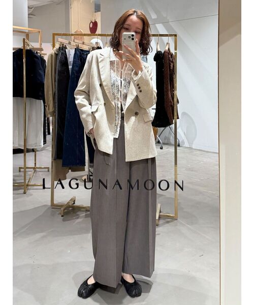 LAGUNAMOON(ラグナムーン)の「ツイードダブルテーラードジャケット(テーラードジャケット・レディース・アイボリー/ブラック・FREE)」の10枚目の写真