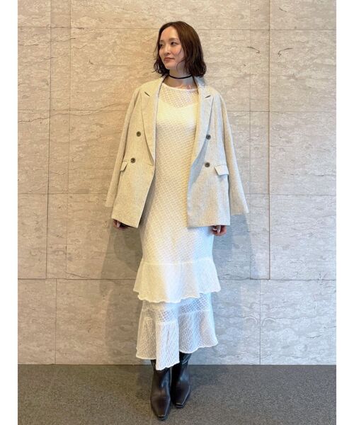 LAGUNAMOON(ラグナムーン)の「ツイードダブルテーラードジャケット(テーラードジャケット・レディース・アイボリー/ブラック・FREE)」の13枚目の写真