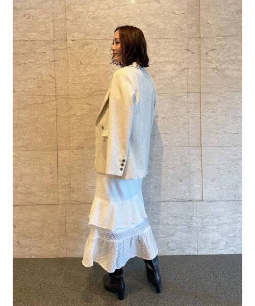 LAGUNAMOON(ラグナムーン)の「ツイードダブルテーラードジャケット(テーラードジャケット・レディース・アイボリー/ブラック・FREE)」の14枚目の写真