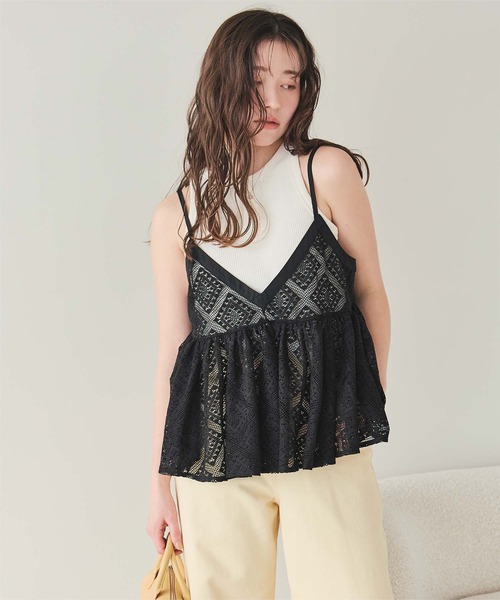titivate（ティティベイト）の「アソートレースキャミソールビスチェ（キャミソール・レディース・アイボリー/ブラック/オフホワイト・L/M）」の22枚目の写真