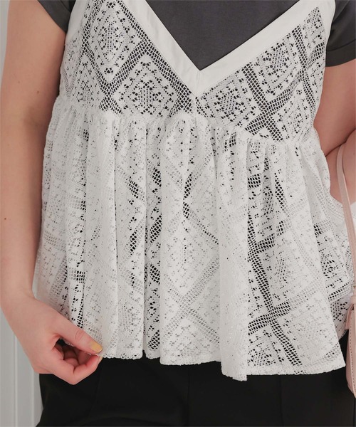 titivate（ティティベイト）の「アソートレースキャミソールビスチェ（キャミソール・レディース・アイボリー/ブラック/オフホワイト・L/M）」の10枚目の写真