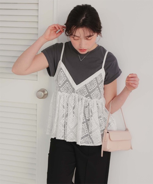 titivate（ティティベイト）の「アソートレースキャミソールビスチェ（キャミソール・レディース・アイボリー/ブラック/オフホワイト・L/M）」の11枚目の写真