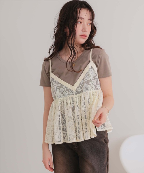 titivate（ティティベイト）の「アソートレースキャミソールビスチェ（キャミソール・レディース・アイボリー/ブラック/オフホワイト・L/M）」の15枚目の写真