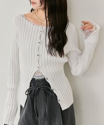 mystic | ラウンドスリットリブカーディガン(カーディガン/ボレロ)