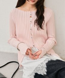 mystic | ラウンドスリットリブカーディガン(カーディガン/ボレロ)