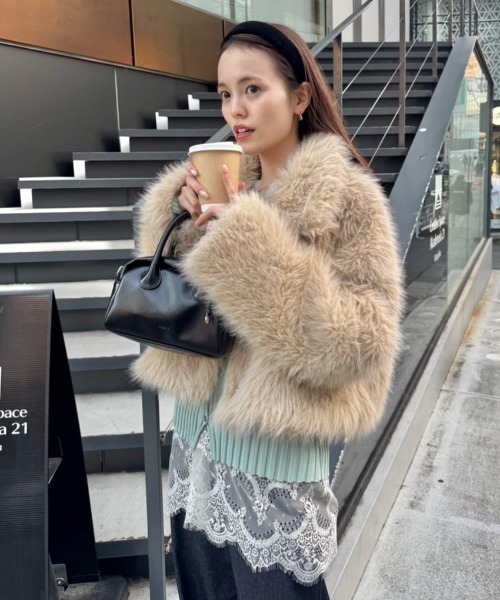 mystic(ミスティック)の「【リブ素材で伸縮性◎/6色展開】ラウンドスリットリブカーディガン(カーディガン/ボレロ・レディース・ブラック/オフホワイト/グレー/グリーン/ピンク/ピンク系その他2・FREE)」の20枚目の写真