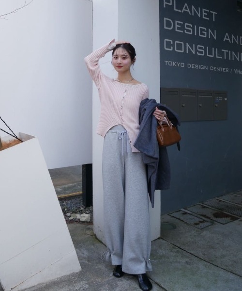 mystic(ミスティック)の「【リブ素材で伸縮性◎/6色展開】ラウンドスリットリブカーディガン(カーディガン/ボレロ・レディース・ブラック/オフホワイト/グレー/グリーン/ピンク/ピンク系その他2・FREE)」の17枚目の写真