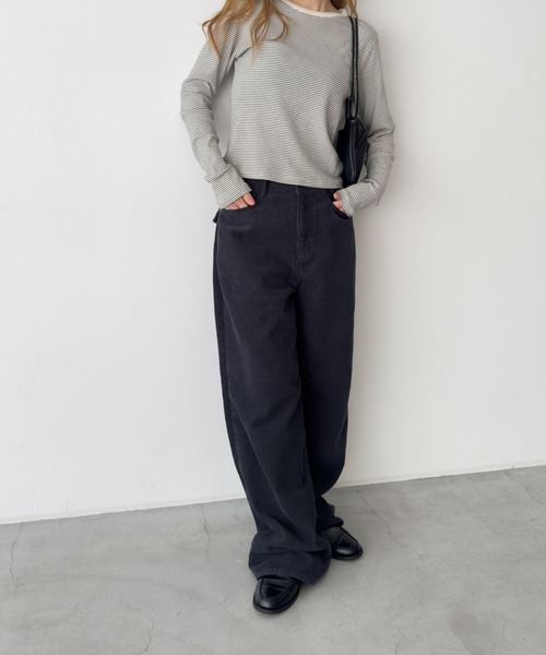 CANAL JEAN(キャナルジーン)の「El mar フラップポケットコーデュロイパンツ 裏起毛(その他パンツ・レディース・ホワイト/ベージュ/ネイビー・SMALL/MEDIUM)」の3枚目の写真