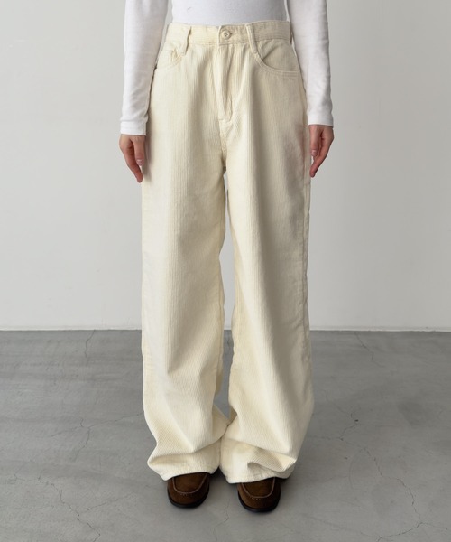 CANAL JEAN(キャナルジーン)の「El mar フラップポケットコーデュロイパンツ 裏起毛(その他パンツ・レディース・ホワイト/ベージュ/ネイビー・SMALL/MEDIUM)」の4枚目の写真