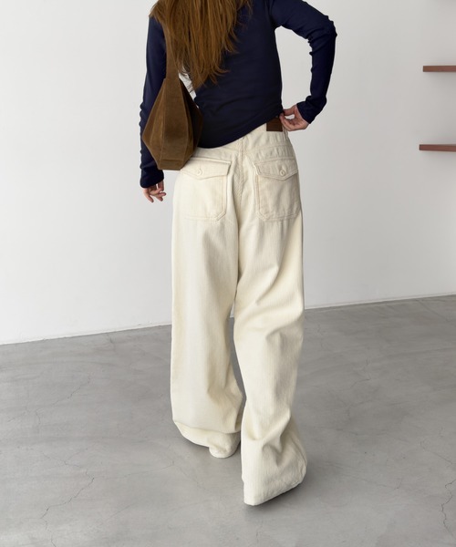 CANAL JEAN(キャナルジーン)の「El mar フラップポケットコーデュロイパンツ 裏起毛(その他パンツ・レディース・ホワイト/ベージュ/ネイビー・SMALL/MEDIUM)」の16枚目の写真