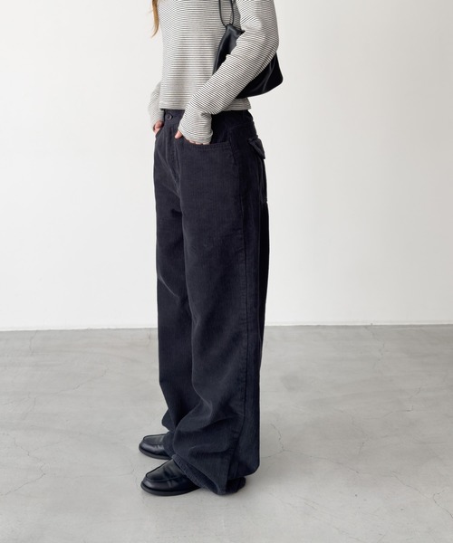 CANAL JEAN(キャナルジーン)の「El mar フラップポケットコーデュロイパンツ 裏起毛(その他パンツ・レディース・ホワイト/ベージュ/ネイビー・SMALL/MEDIUM)」の14枚目の写真