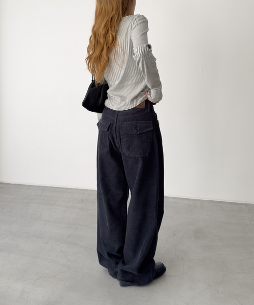 CANAL JEAN(キャナルジーン)の「El mar フラップポケットコーデュロイパンツ 裏起毛(その他パンツ・レディース・ホワイト/ベージュ/ネイビー・SMALL/MEDIUM)」の13枚目の写真