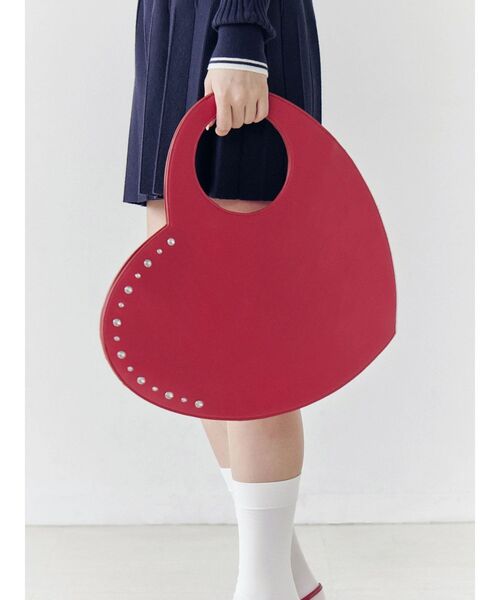 CALNAMUR（カルナムール）の「ビッグハートバッグ（ハンドバッグ・レディース・レッド/ブラック/シルバー・FREE）」の2枚目の写真